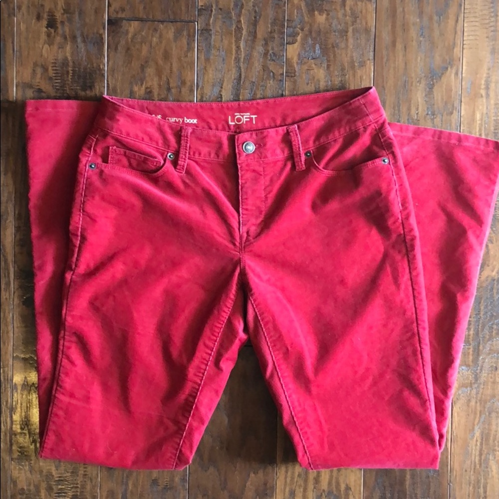 Loft red corduroy pants